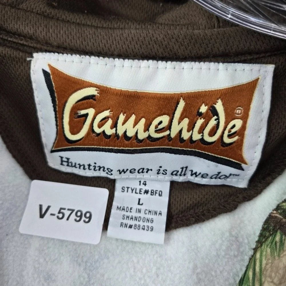 Gamehide Men Sweatshirt Large Brown Camo 1/2 Zip Hoodie Fleece Pullover - Picture 2 of 9